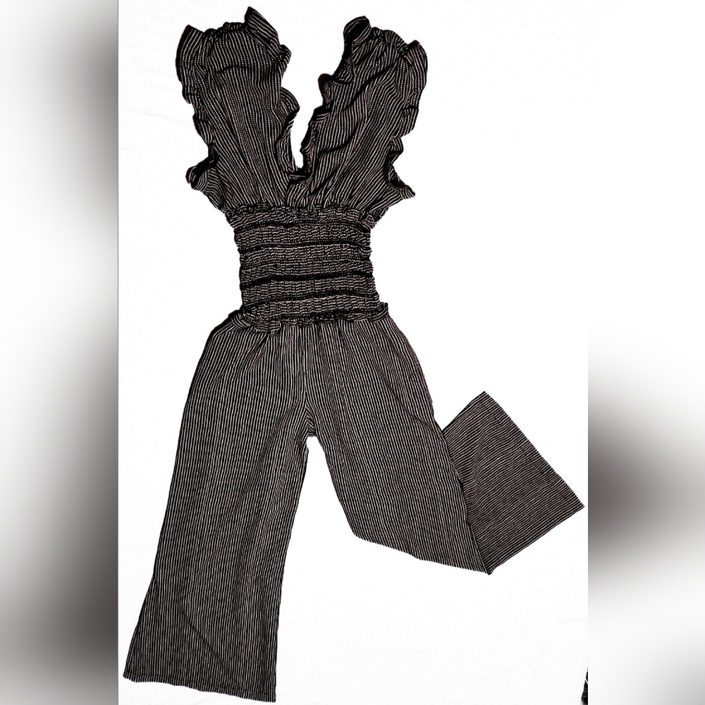 Max Studio Smocked Jumpsuit Size Small